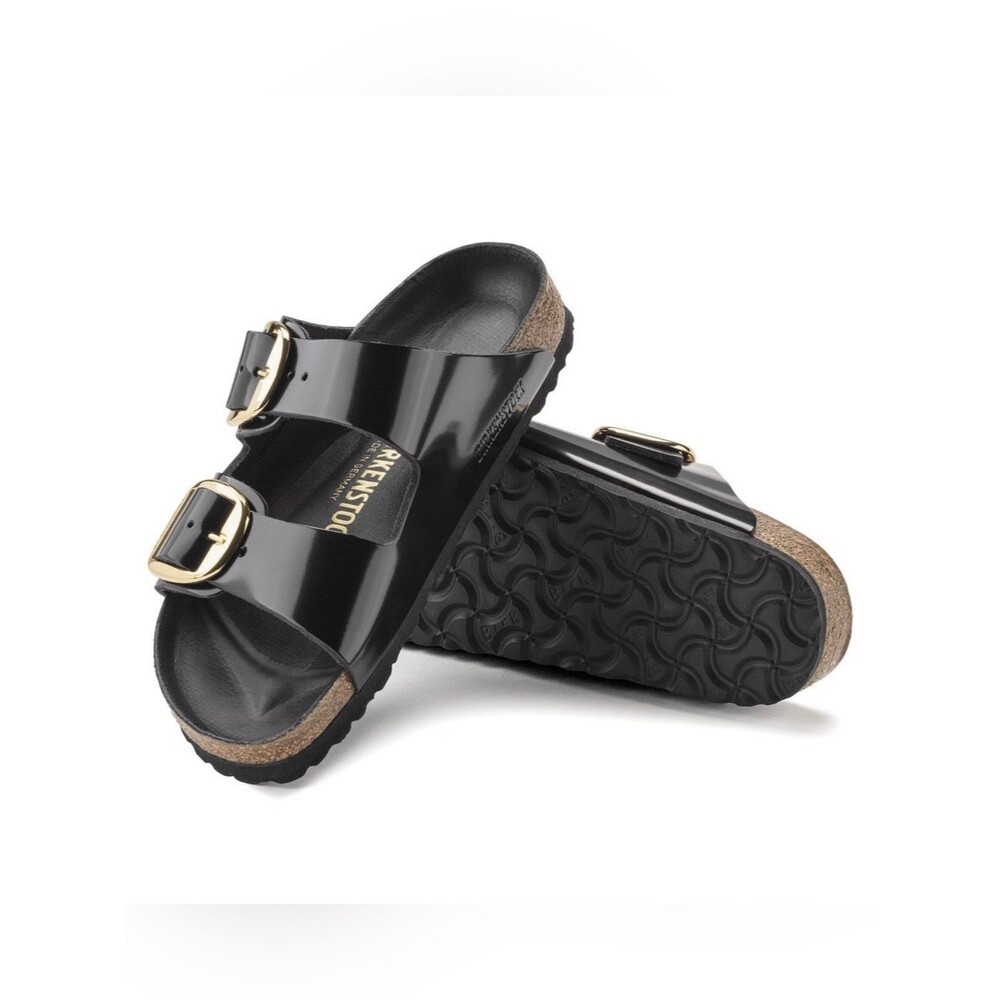 Birkenstock Big Buckle High Shine Black Arizona Sandals